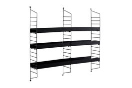 Hanah Home Cm-068 Estantería de Pared Negra Metal 98 x 21 x 100 cm